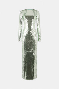 Robe longue Adela à paillettes - Sea Glass