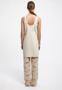 Robe courte Adella en cuir - Buttermilk