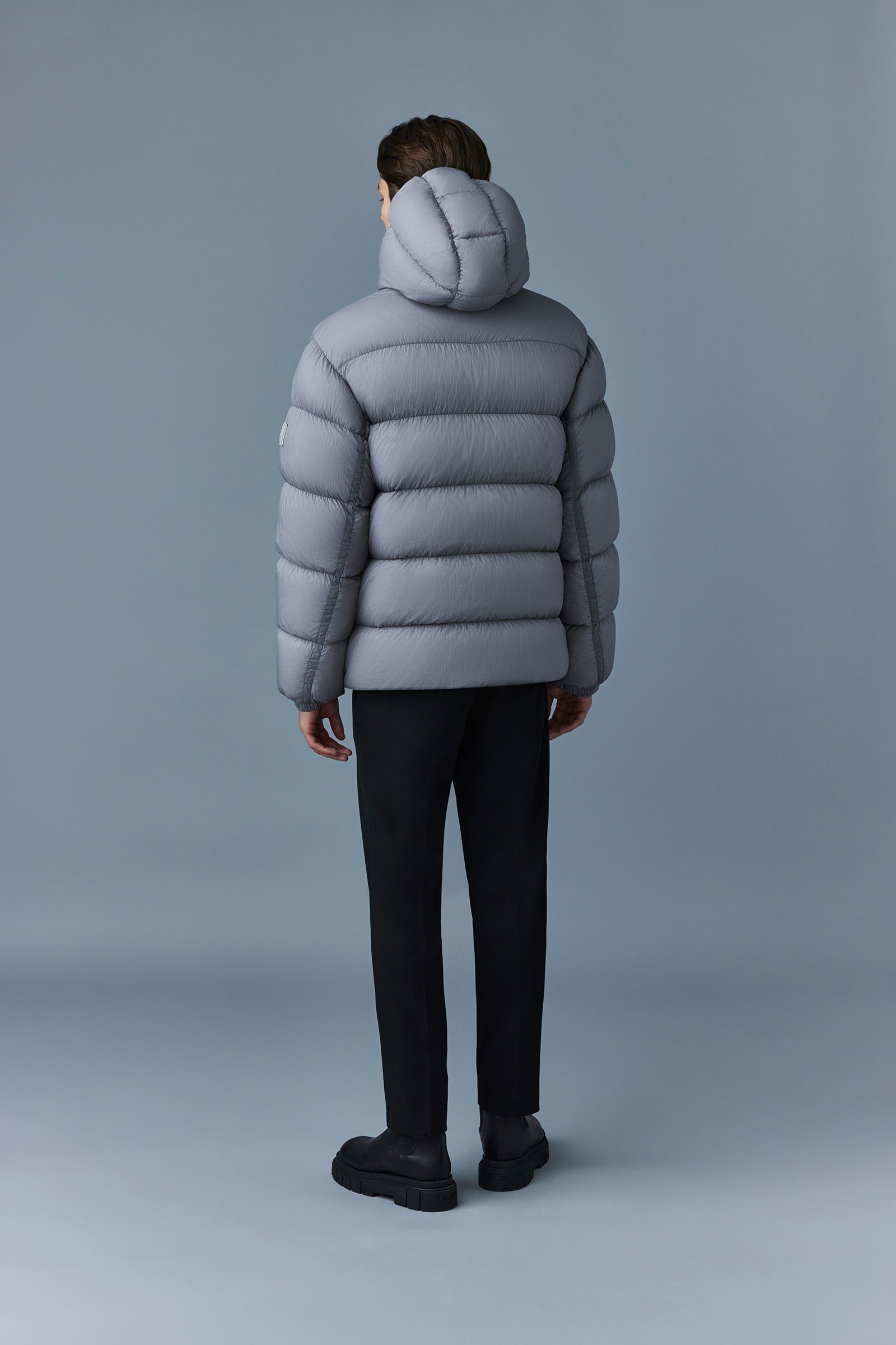 Adelmo short hooded jacket - Light Grey