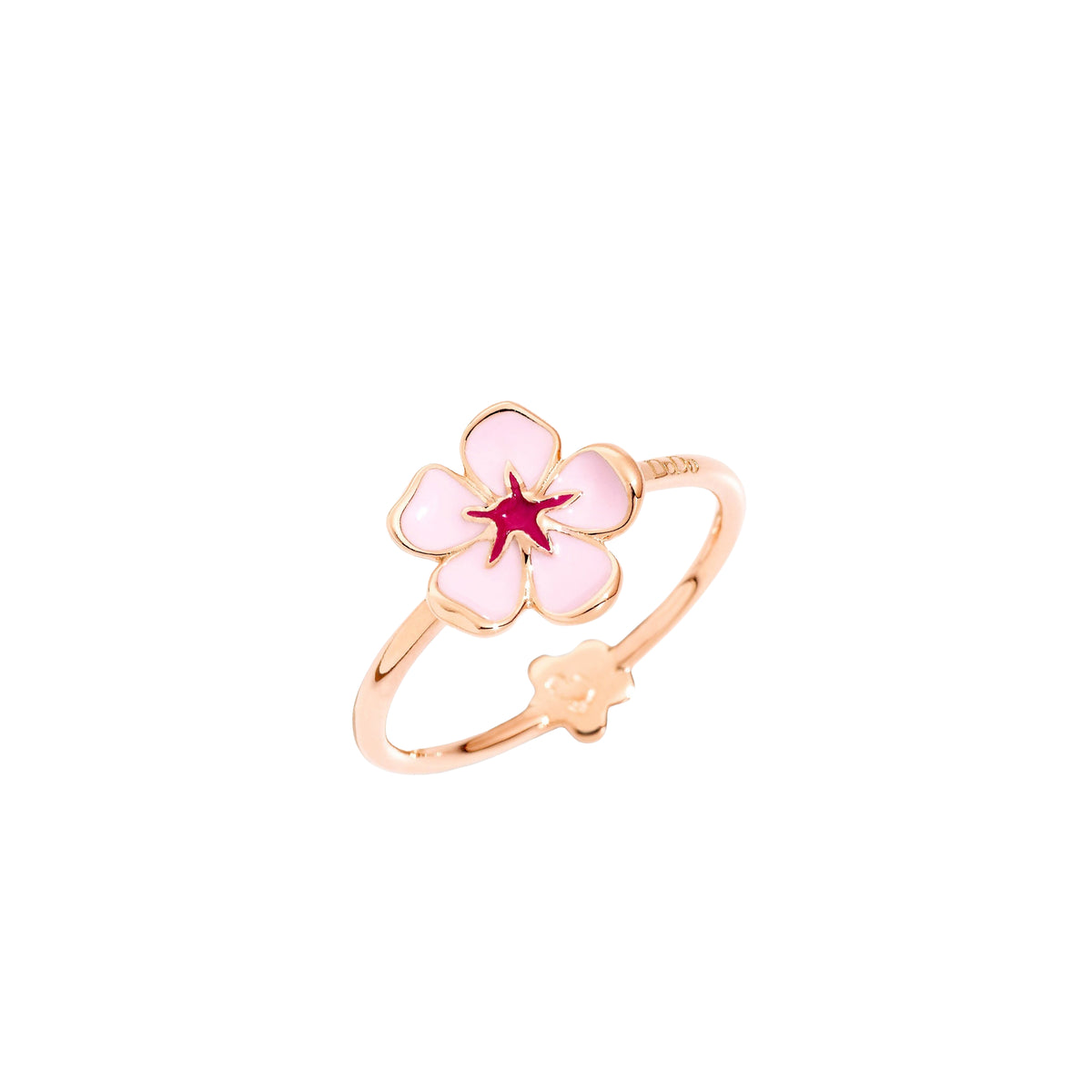 Bague Big Flora en or rose - Rose & Fuschia