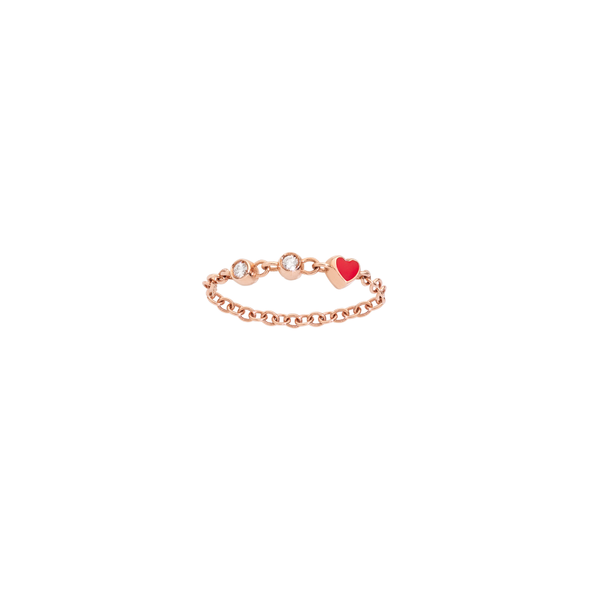 Bague Cuore Love Message en Or - Or rose & Diamants blancs