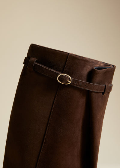 Admiral knee-high boot in leather - Coffee