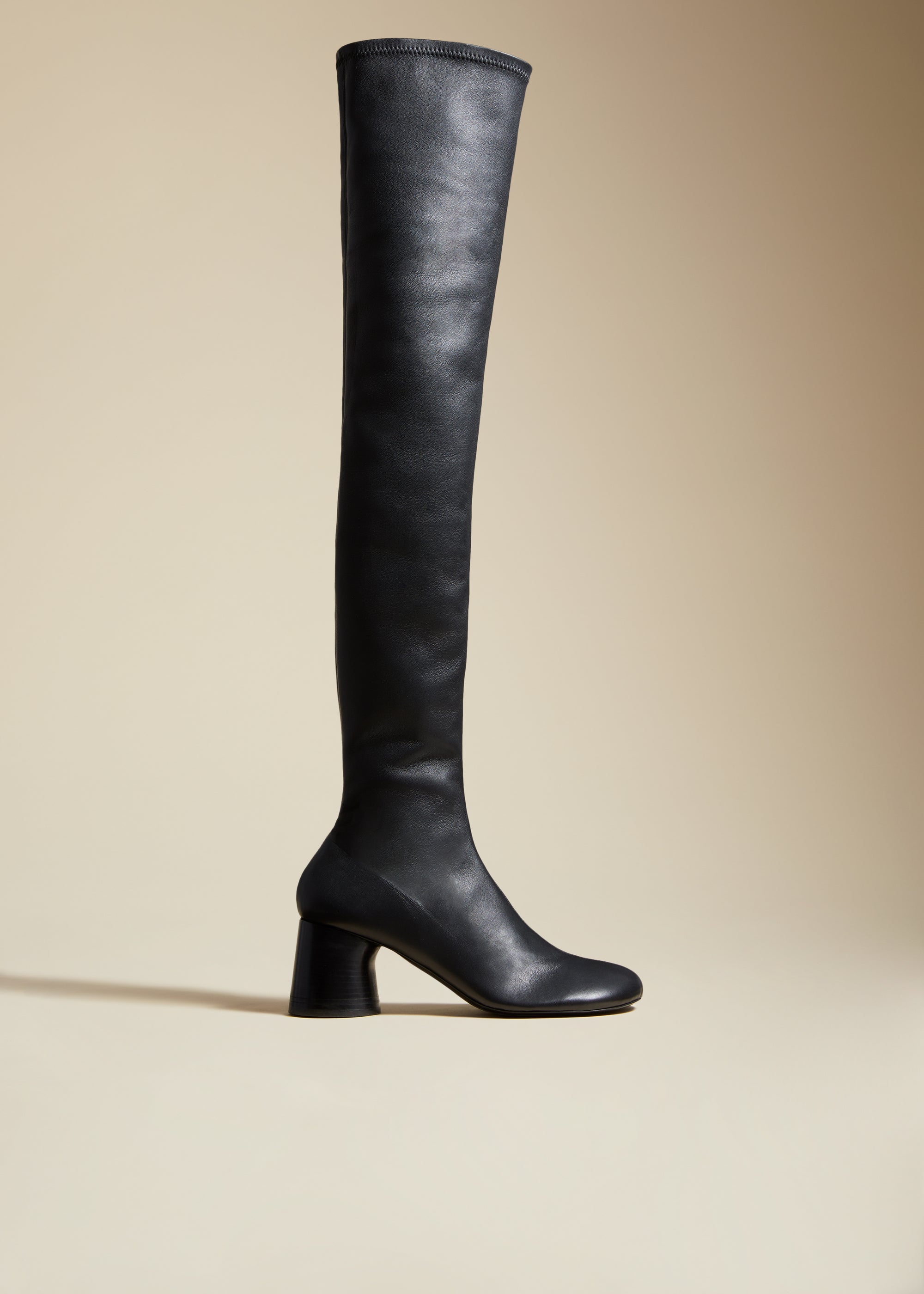 Admiral over-the-knee boot in leather - Black