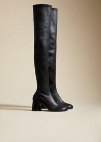 Admiral over-the-knee boot in leather - Black