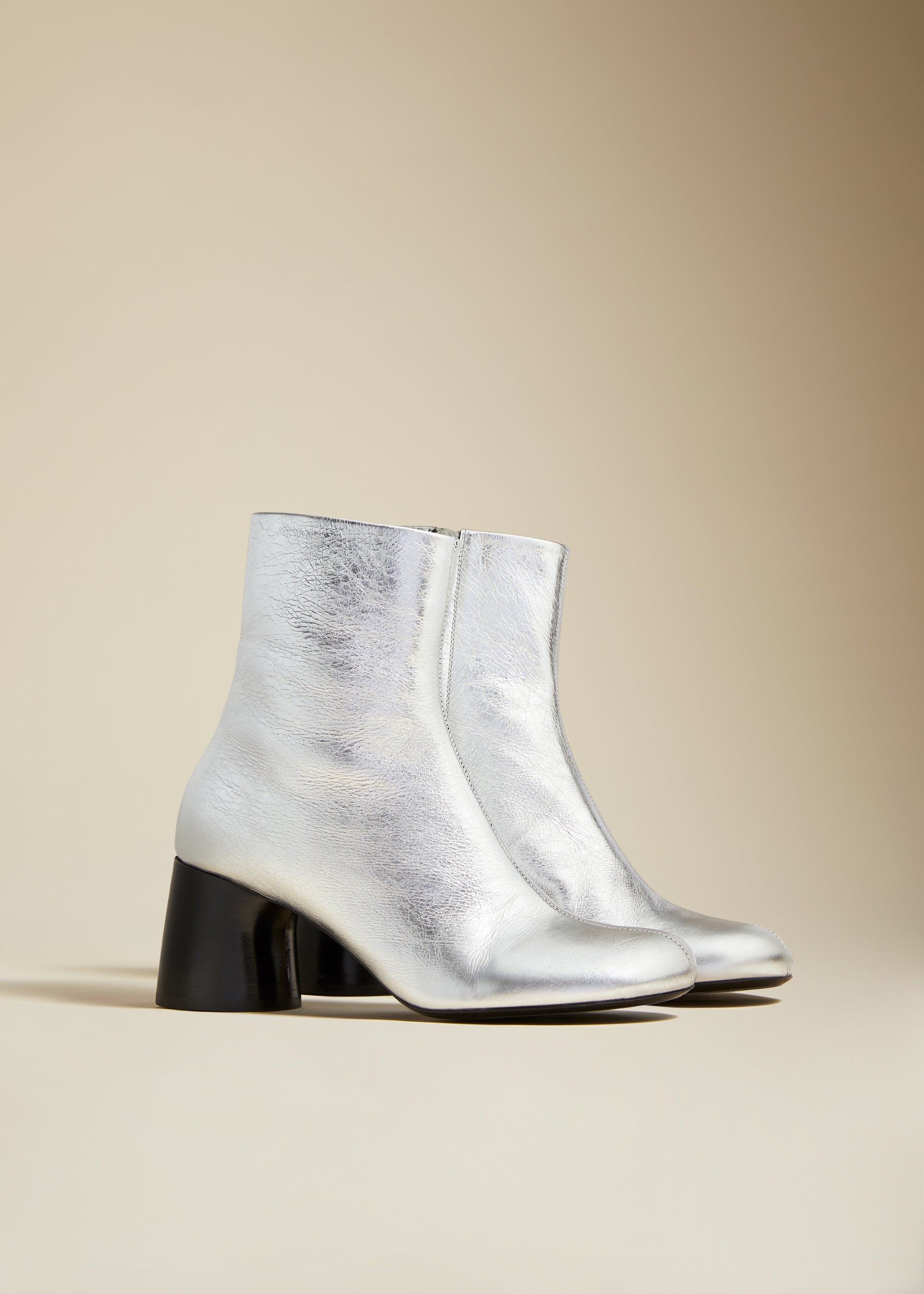 Admiral ankle boot in leather - Silver