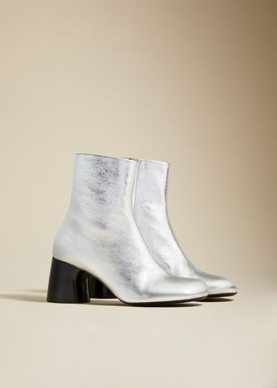 Admiral ankle boot in leather - Silver