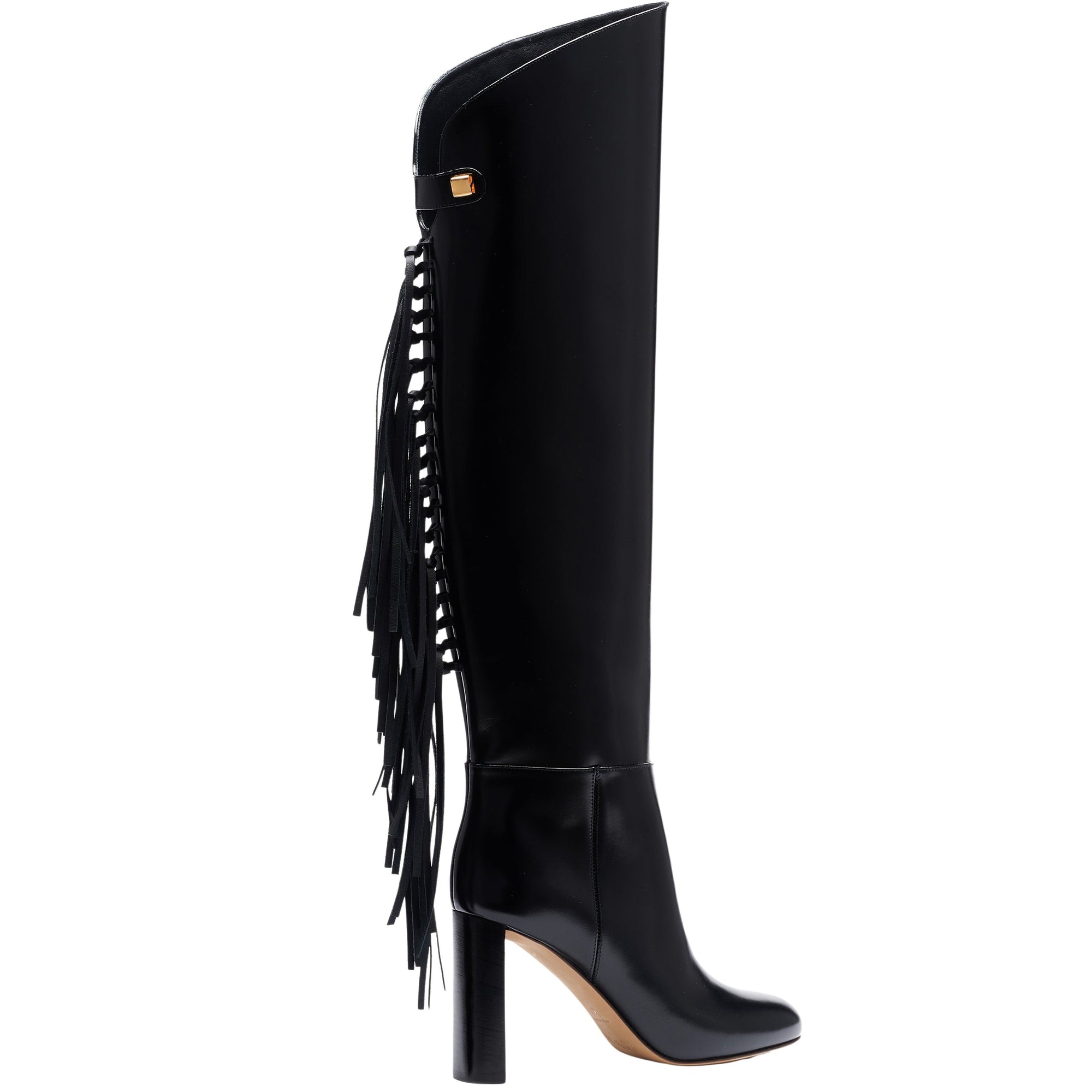 14qty NEW / Bottes Adriana Calypso avec franges 90 en cuir verni - Black