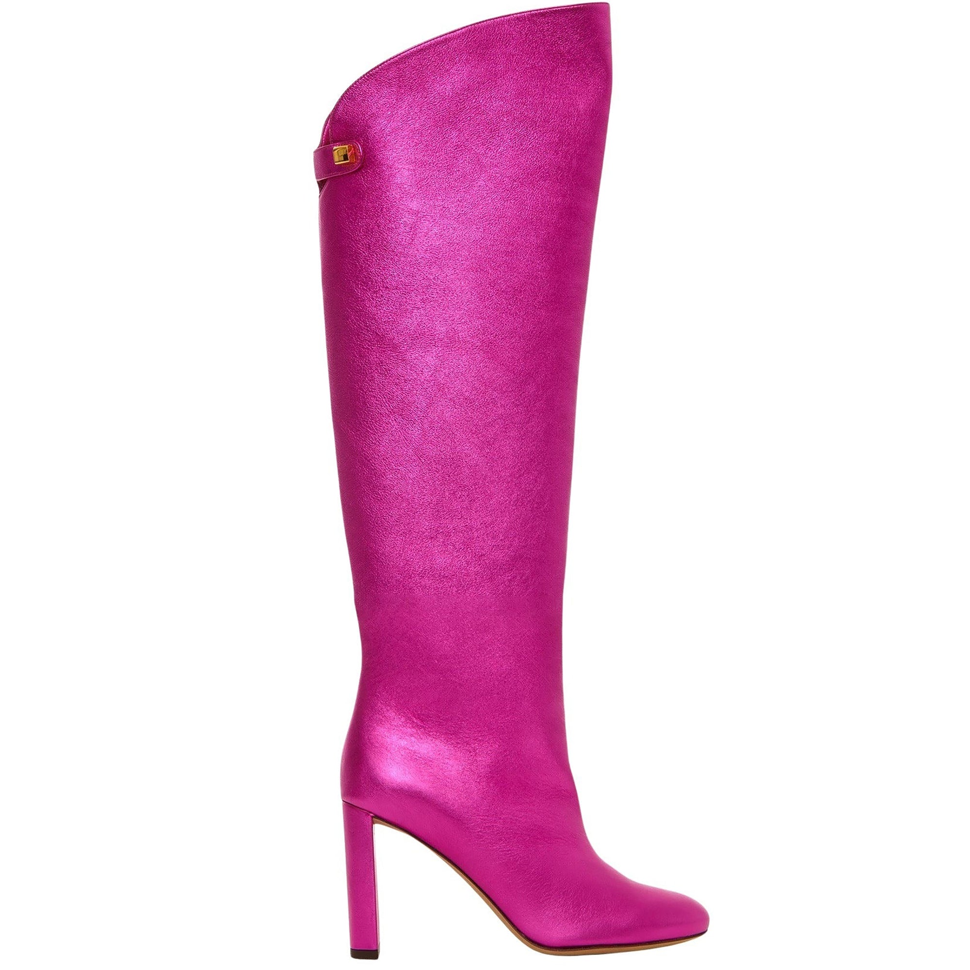 4qty NEW / Bottes Adriana 90 en cuir Nappa métallisé - Pink