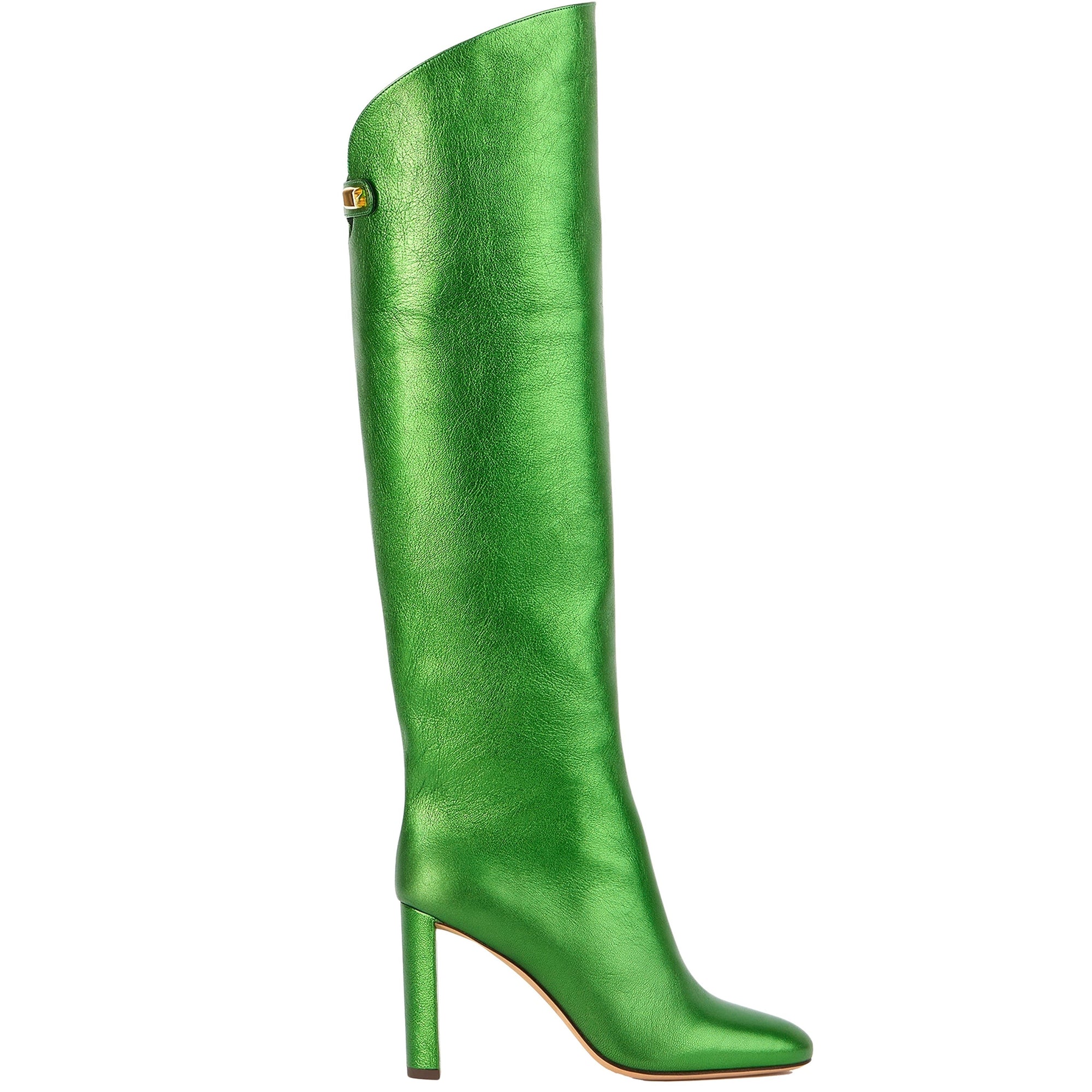 8qty NEW / Bottes Adriana 90 en cuir Nappa métallisé - Green