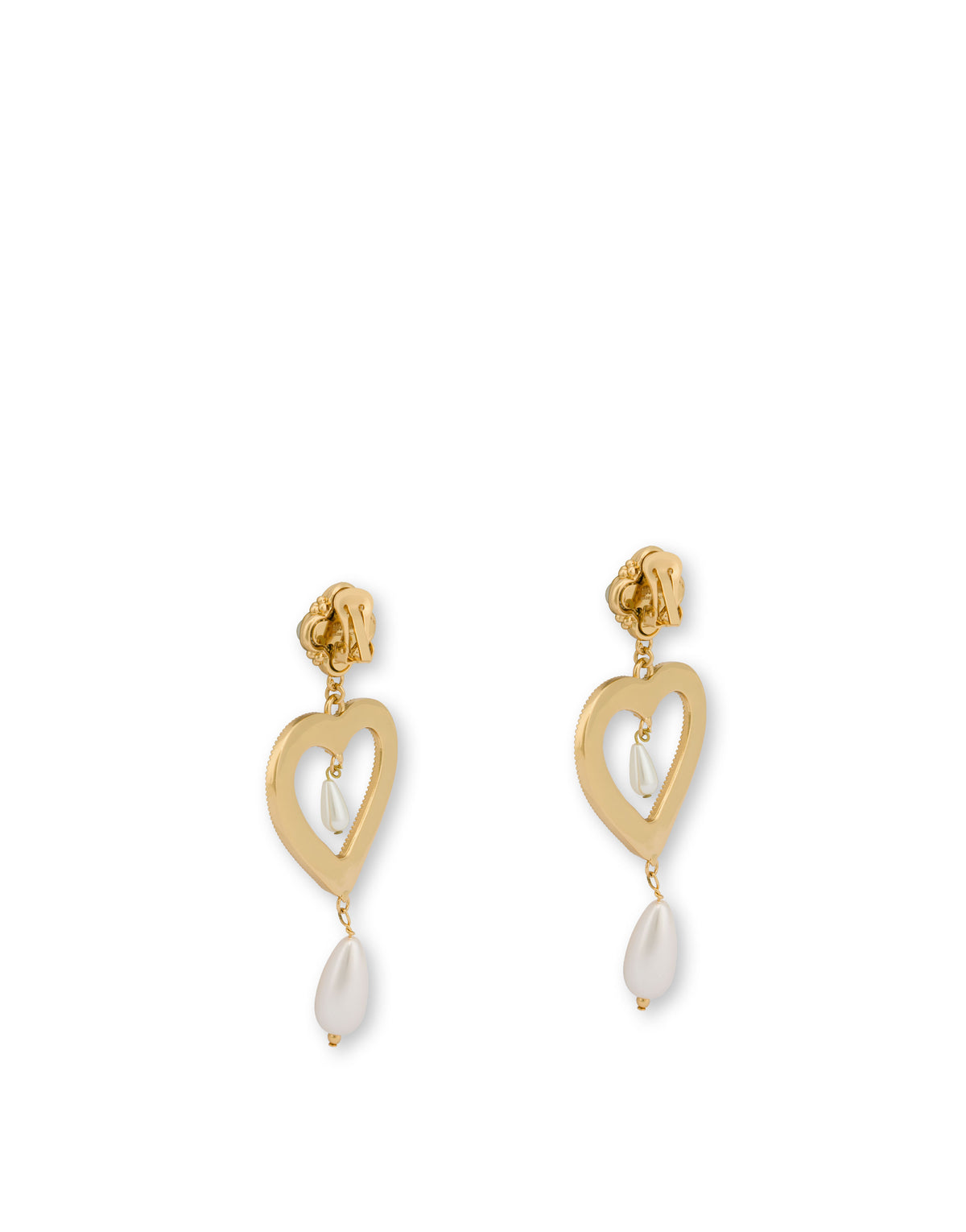 Bijoux heart earrings + pearls - Gold