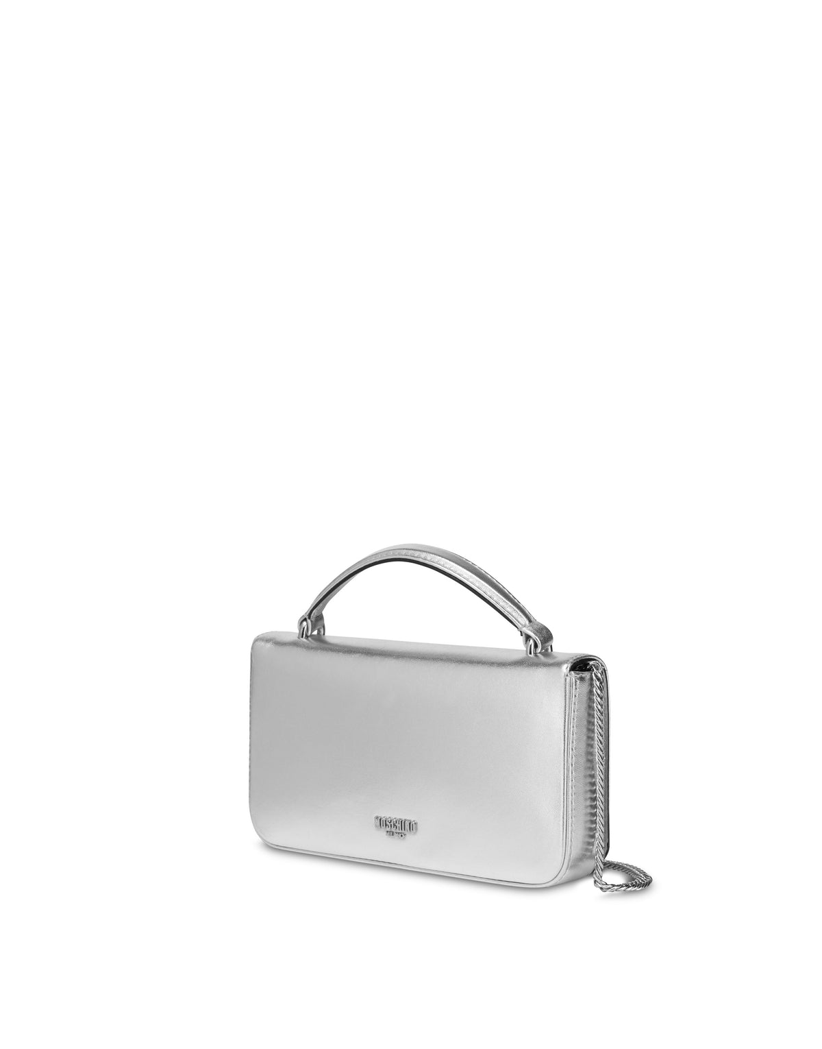 Small laminated bag with jewel stones - Silver