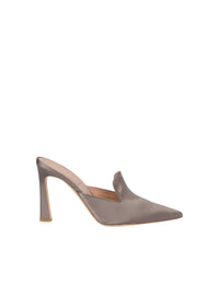 Satin 95 high heel mules - Grey