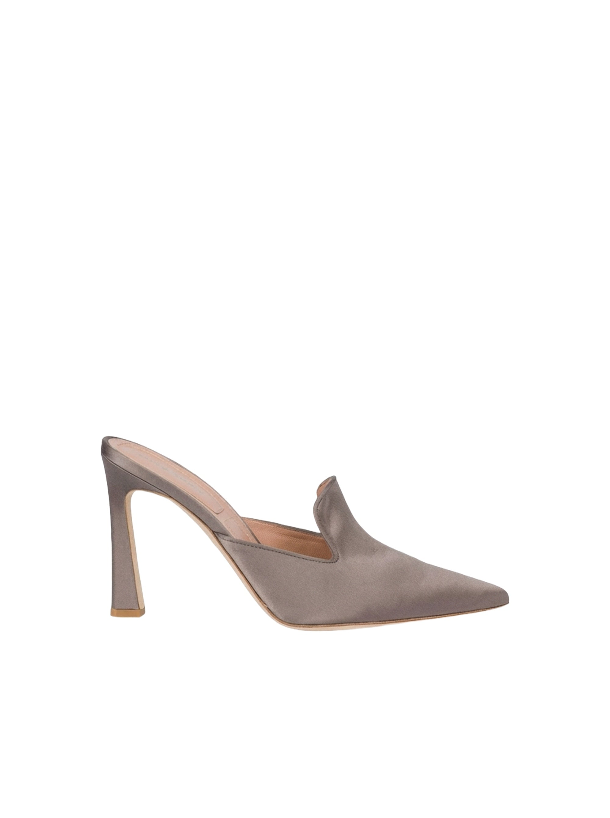 Satin 95 high heel mules - Grey