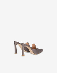 Satin 95 high heel mules - Grey