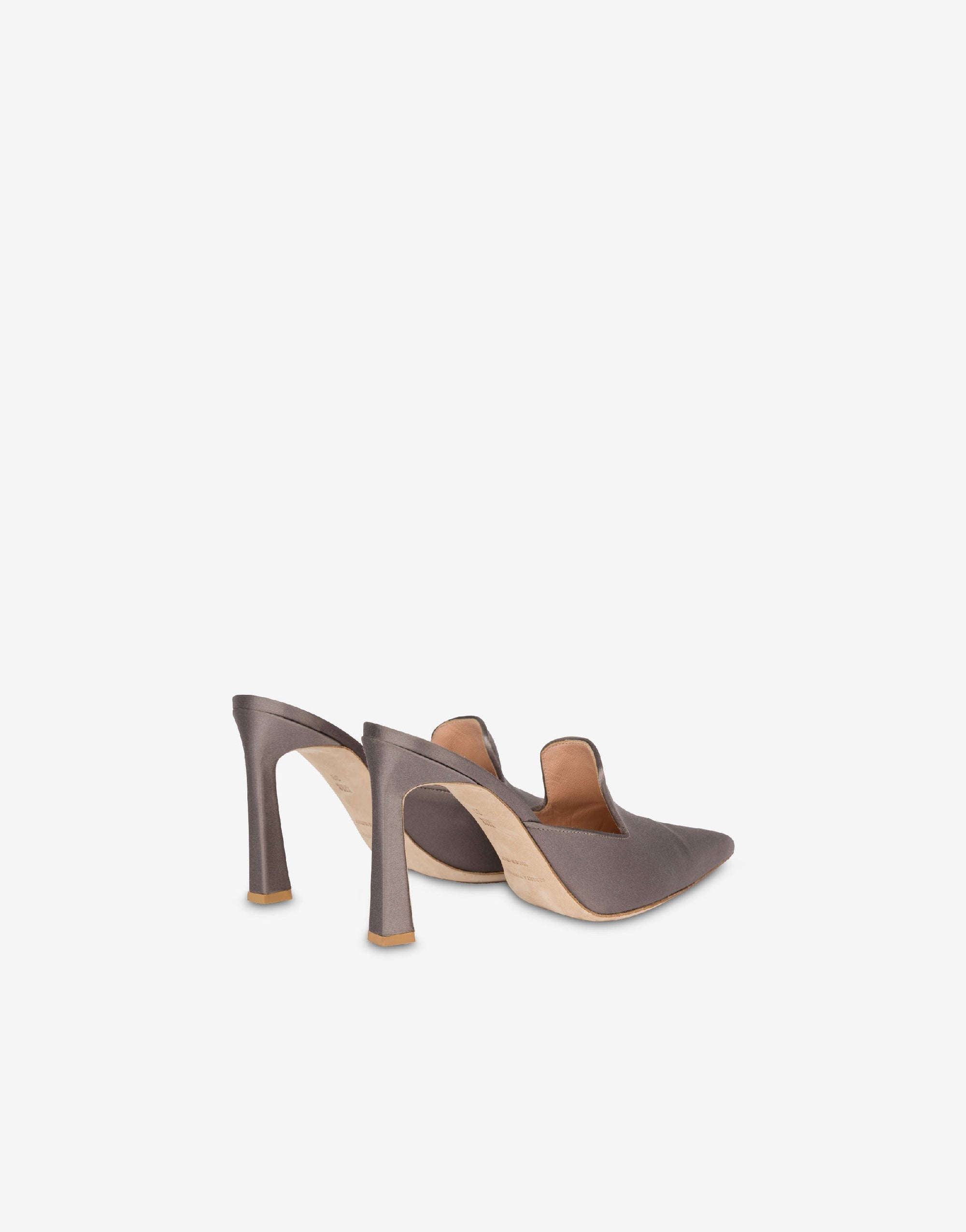 Satin 95 high heel mules - Grey