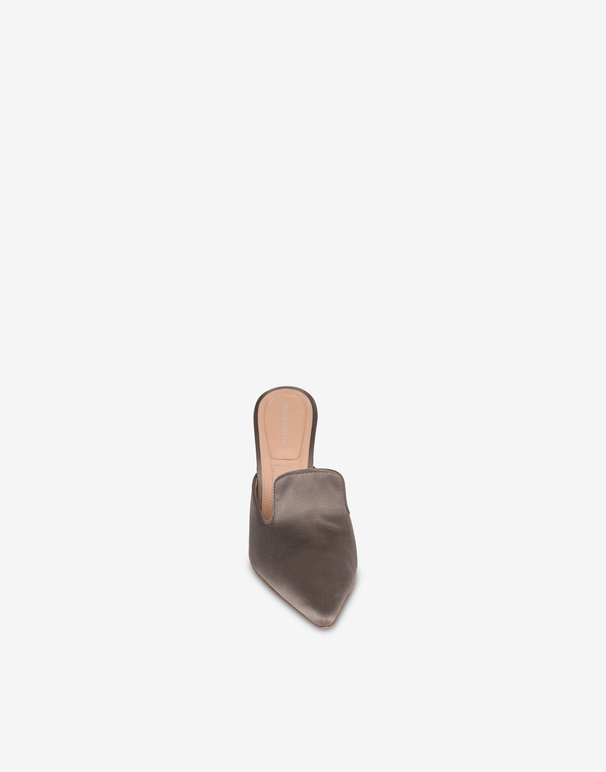Satin 95 high heel mules - Grey
