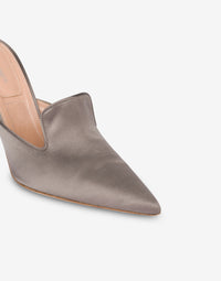 Satin 95 high heel mules - Grey