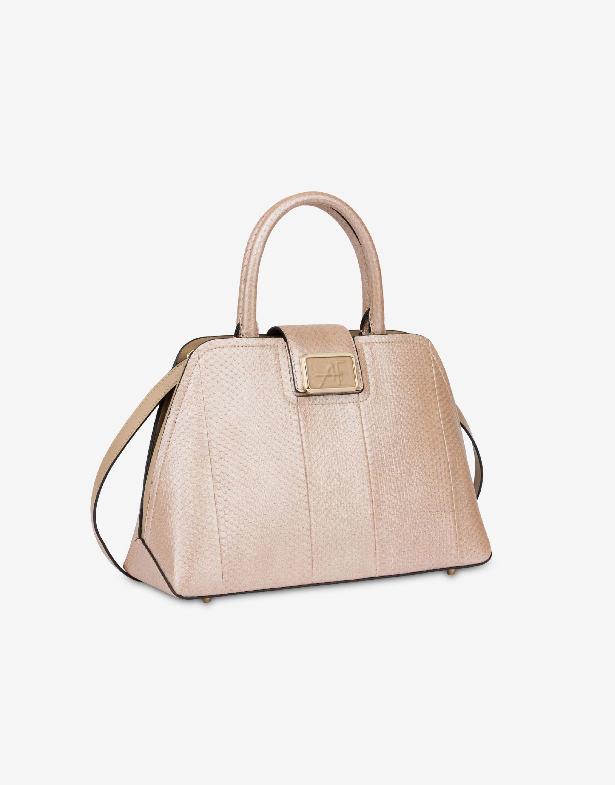 Sac albi33 effet perlé en cuir - Light Gold