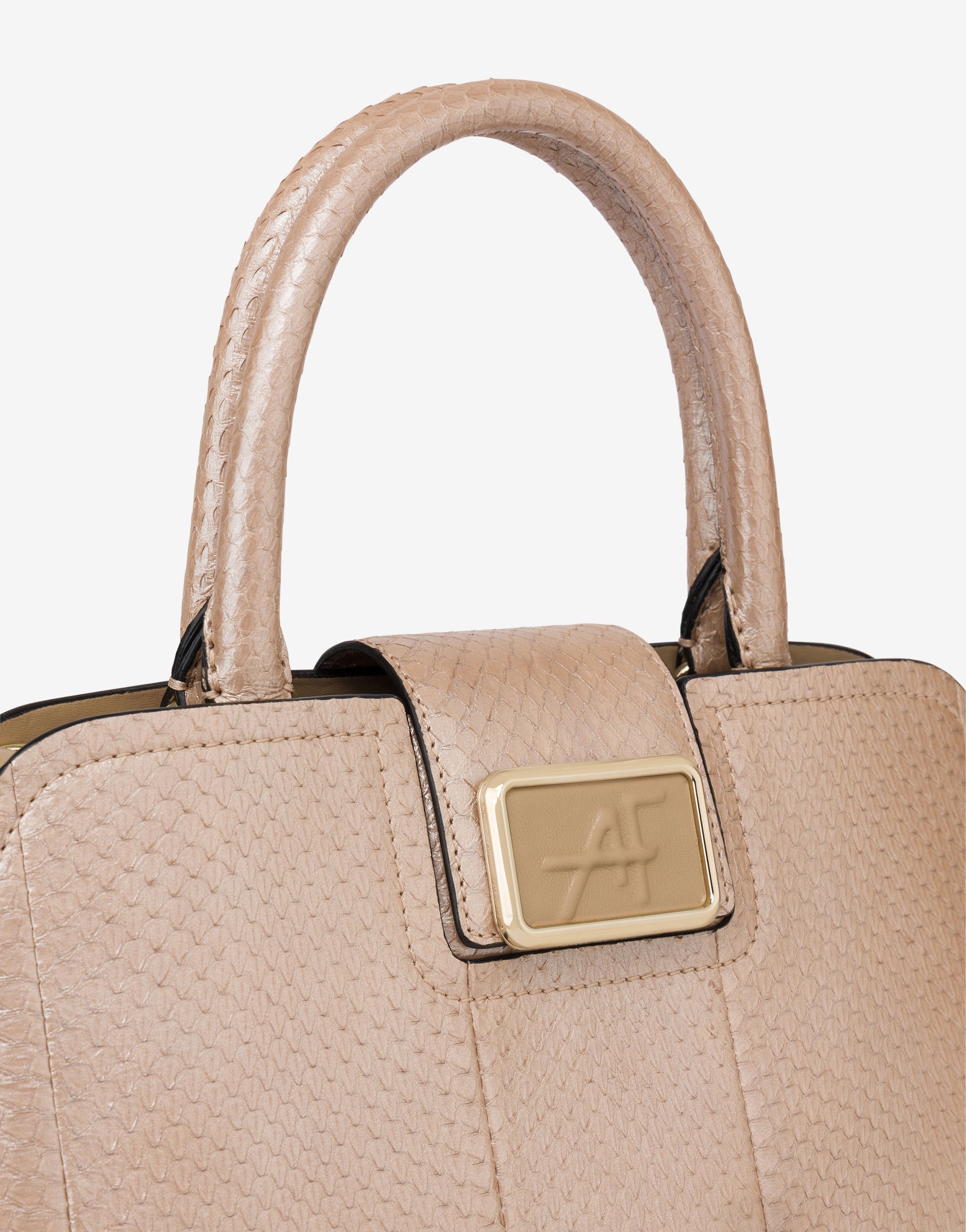Sac albi33 effet perlé en cuir - Light Gold