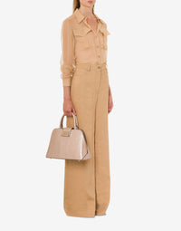 Sac albi33 effet perlé en cuir - Light Gold