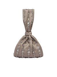 Sac seau en satin avec broderies - Dark Grey