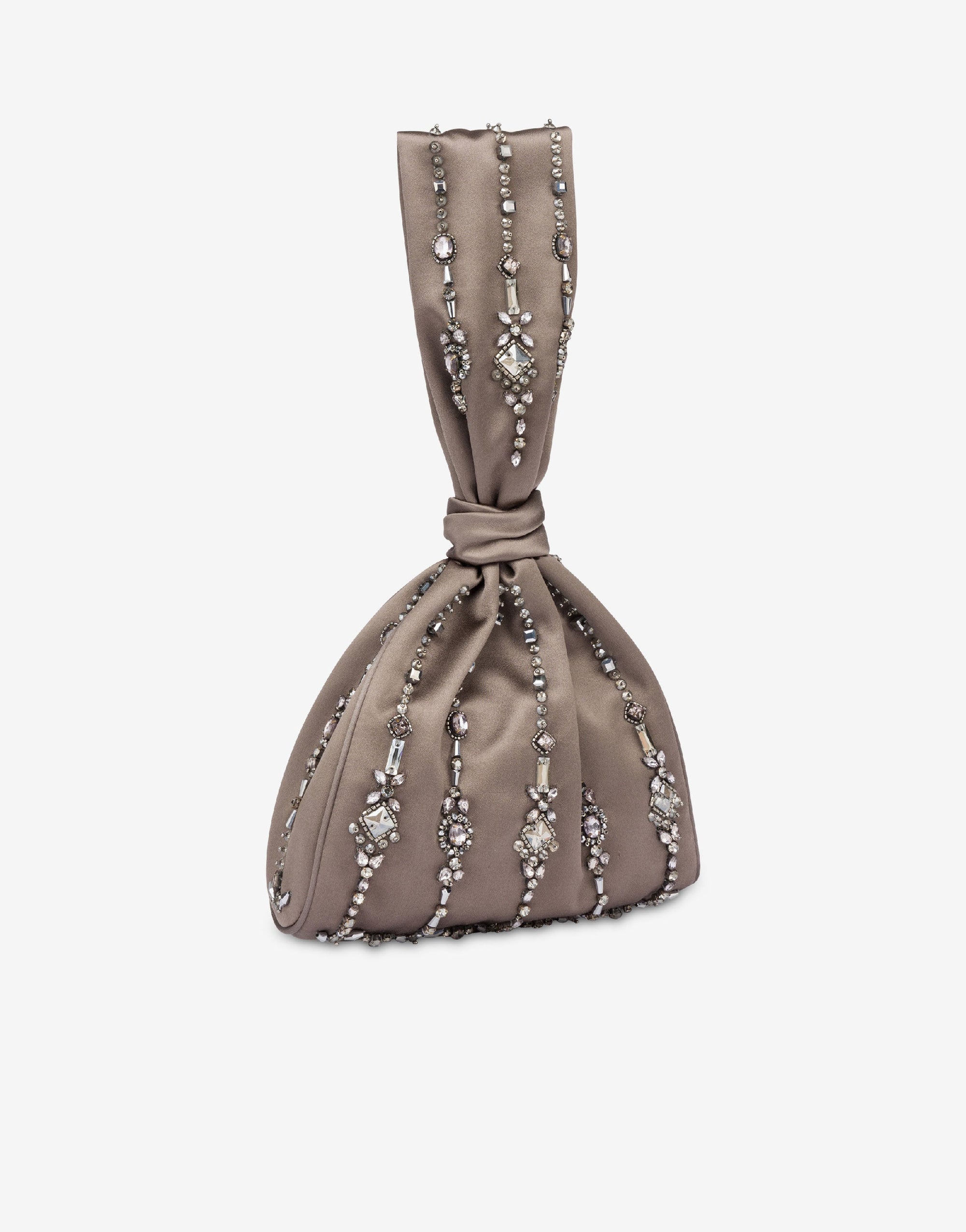 Sac seau en satin avec broderies - Dark Grey