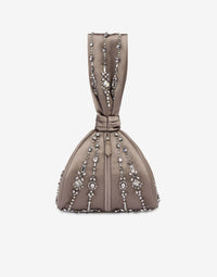Sac seau en satin avec broderies - Dark Grey