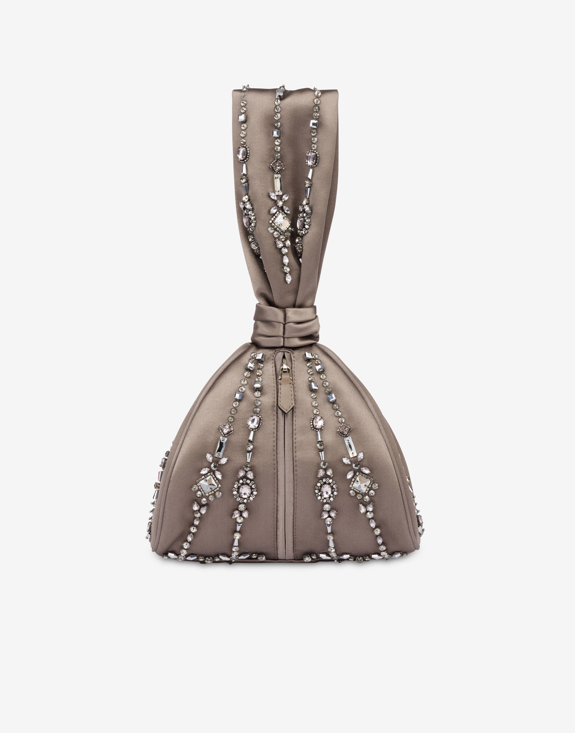Sac seau en satin avec broderies - Dark Grey
