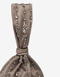 Sac seau en satin avec broderies - Dark Grey