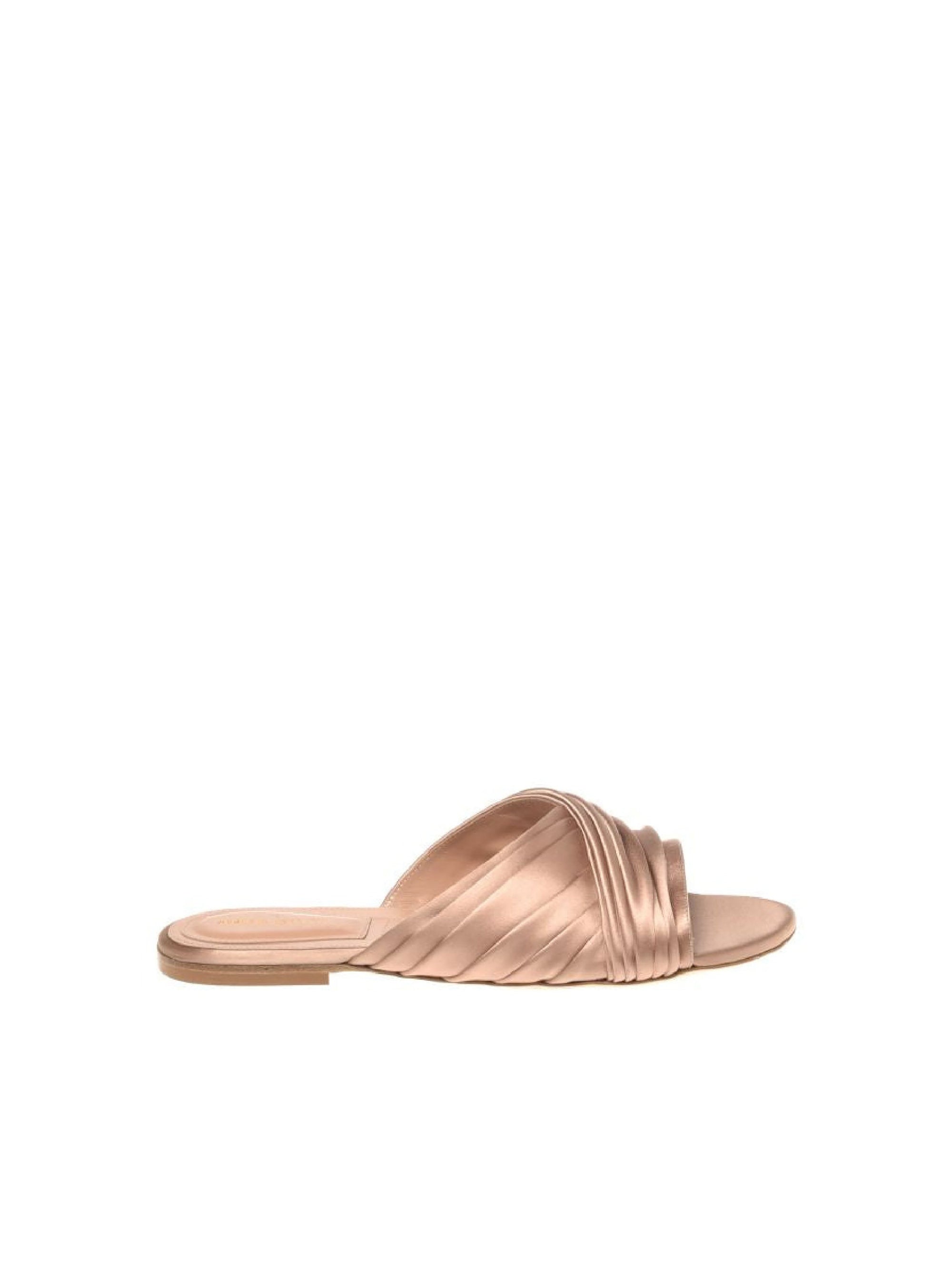 Mules plissées à bout ouvert - Pink