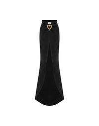 Jupe longue en satin - Black