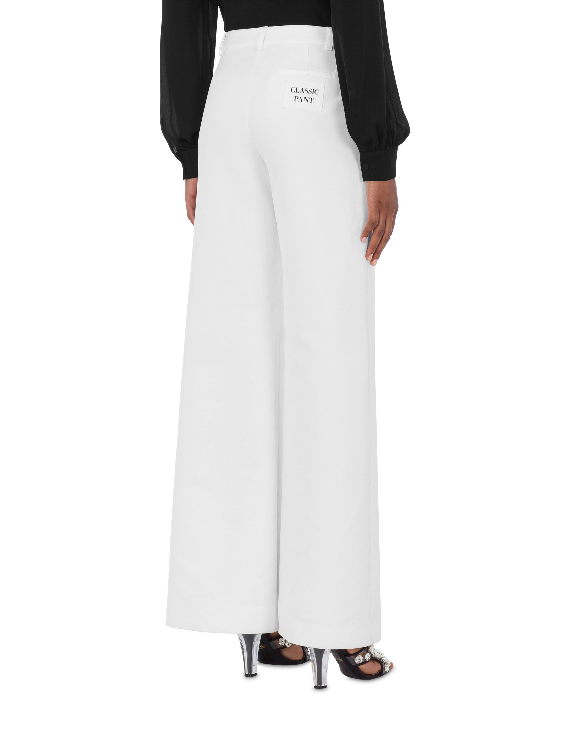 Palazzo trousers in cotton duchesse - White