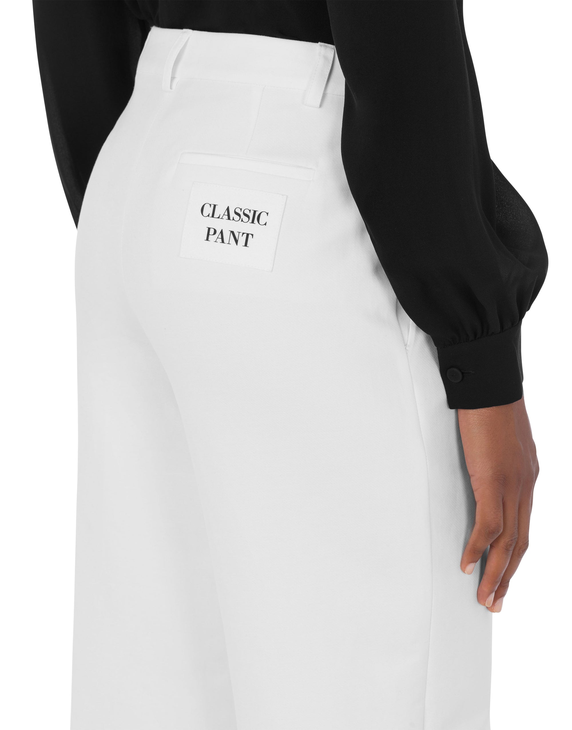 Palazzo trousers in cotton duchesse - White