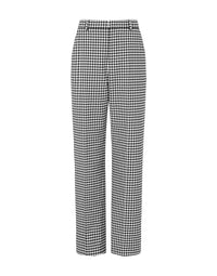 Pantalon à imprimé vichy en coton - White