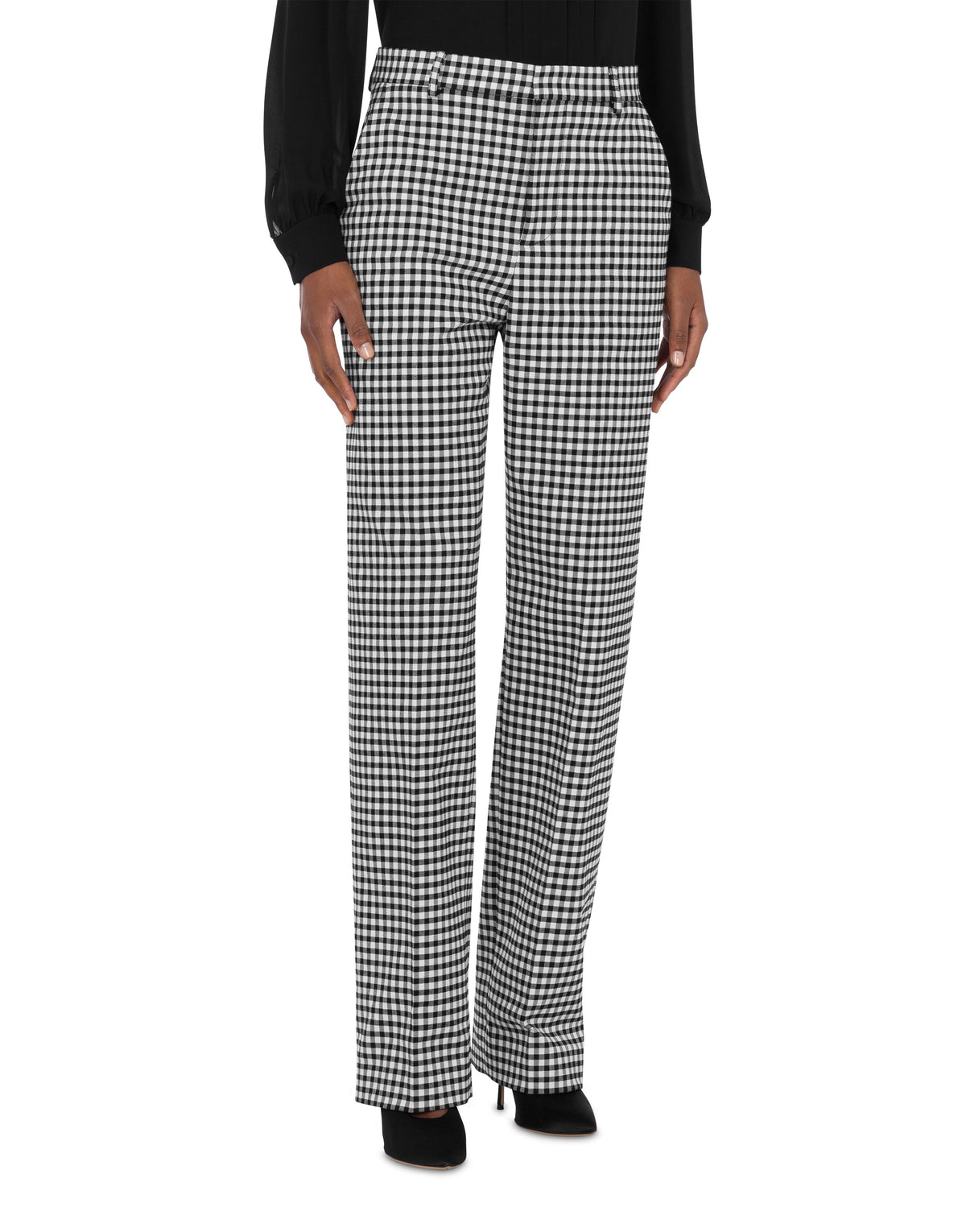 Pantalon à imprimé vichy en coton - White