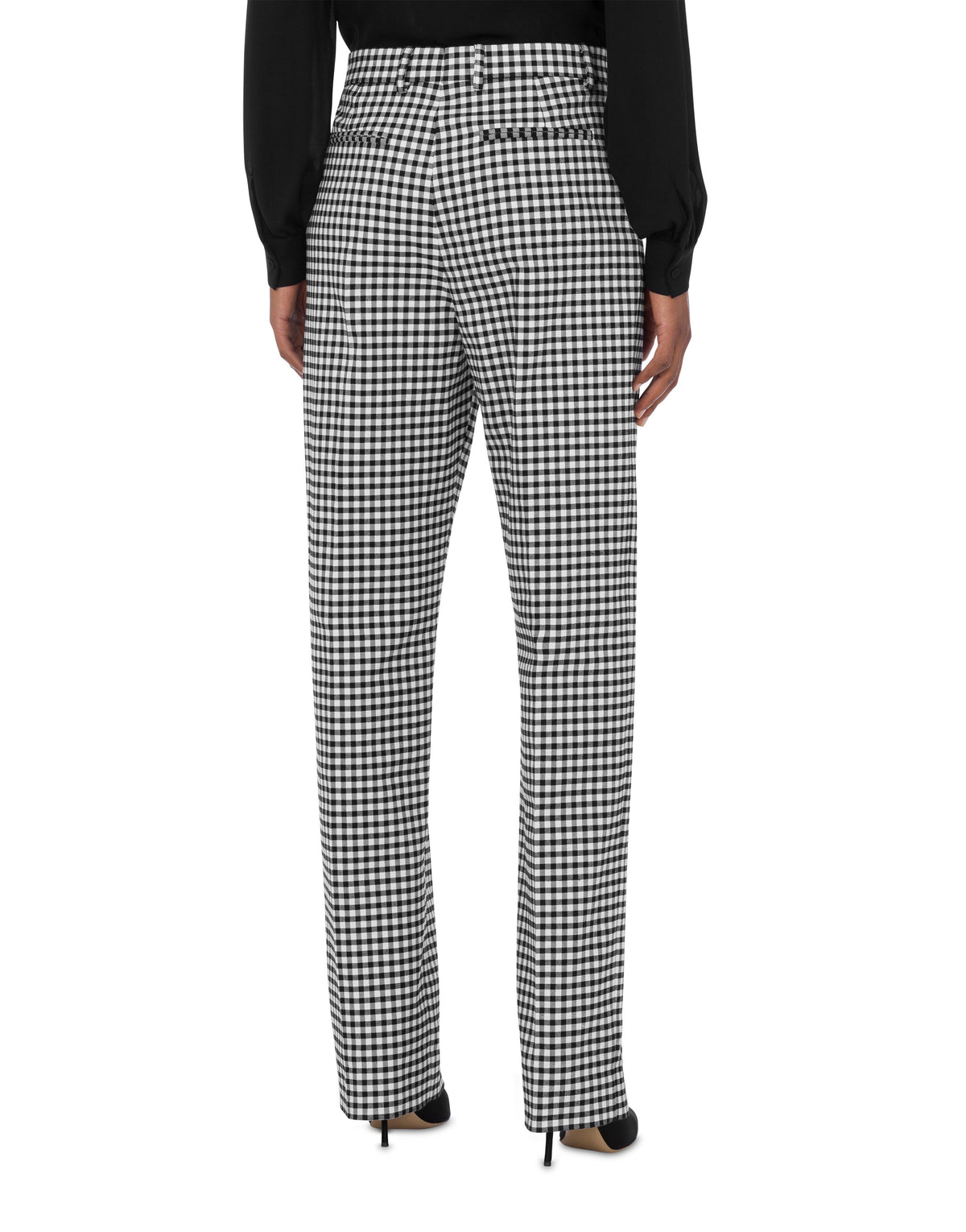 Pantalon à imprimé vichy en coton - White