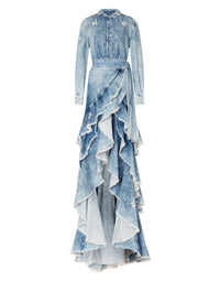 Robe longue en denim - Blue