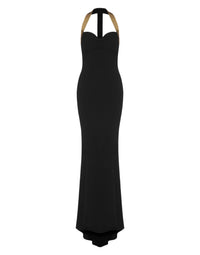 Robe longue en satin - Black