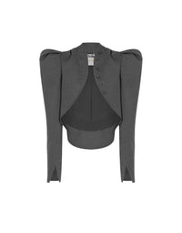 Veste courte en toile de laine - Grey