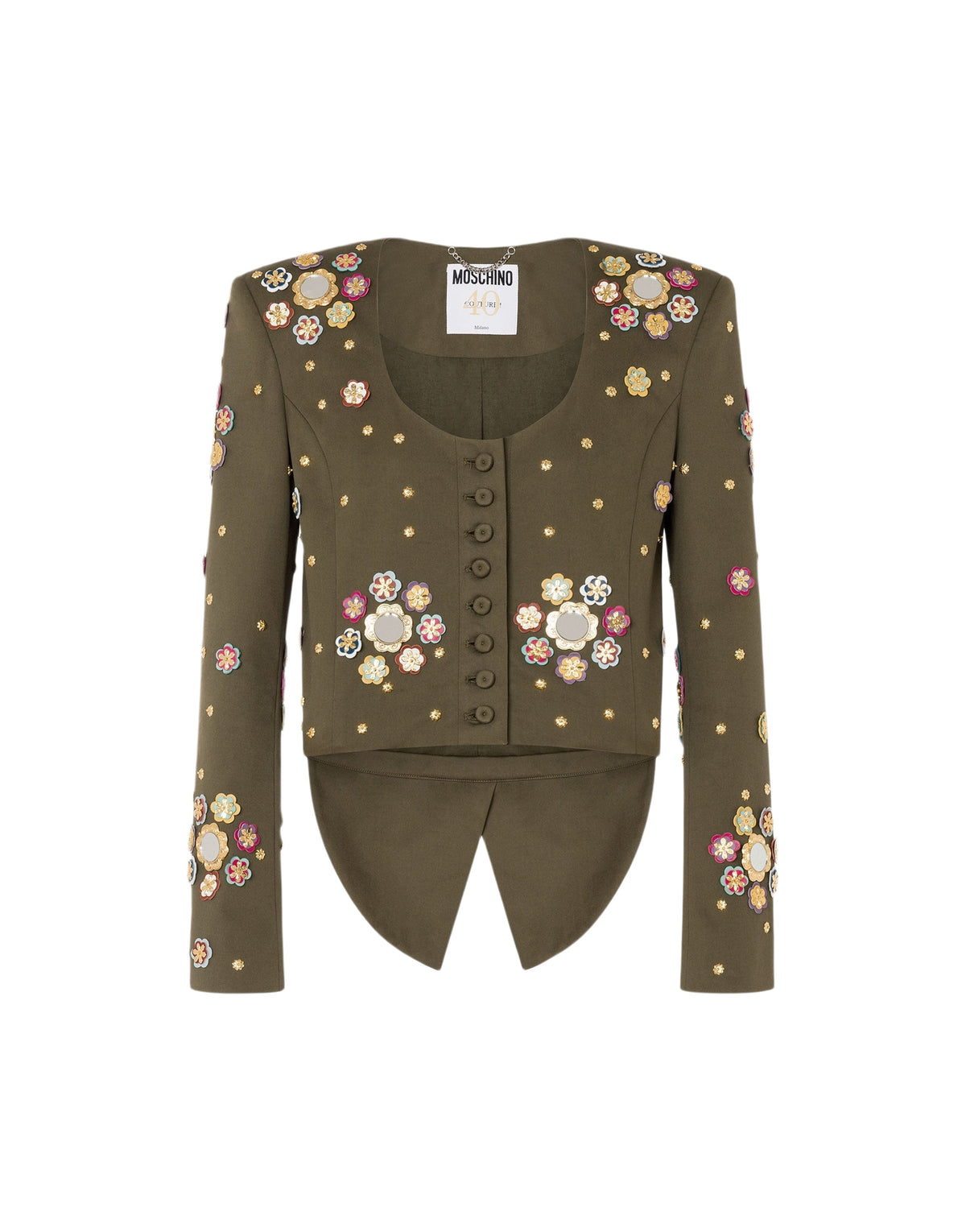 Veste courte en toile de coton stretch - Green