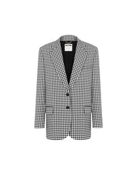 Veste droite à simple boutonnage en coton stretch - White