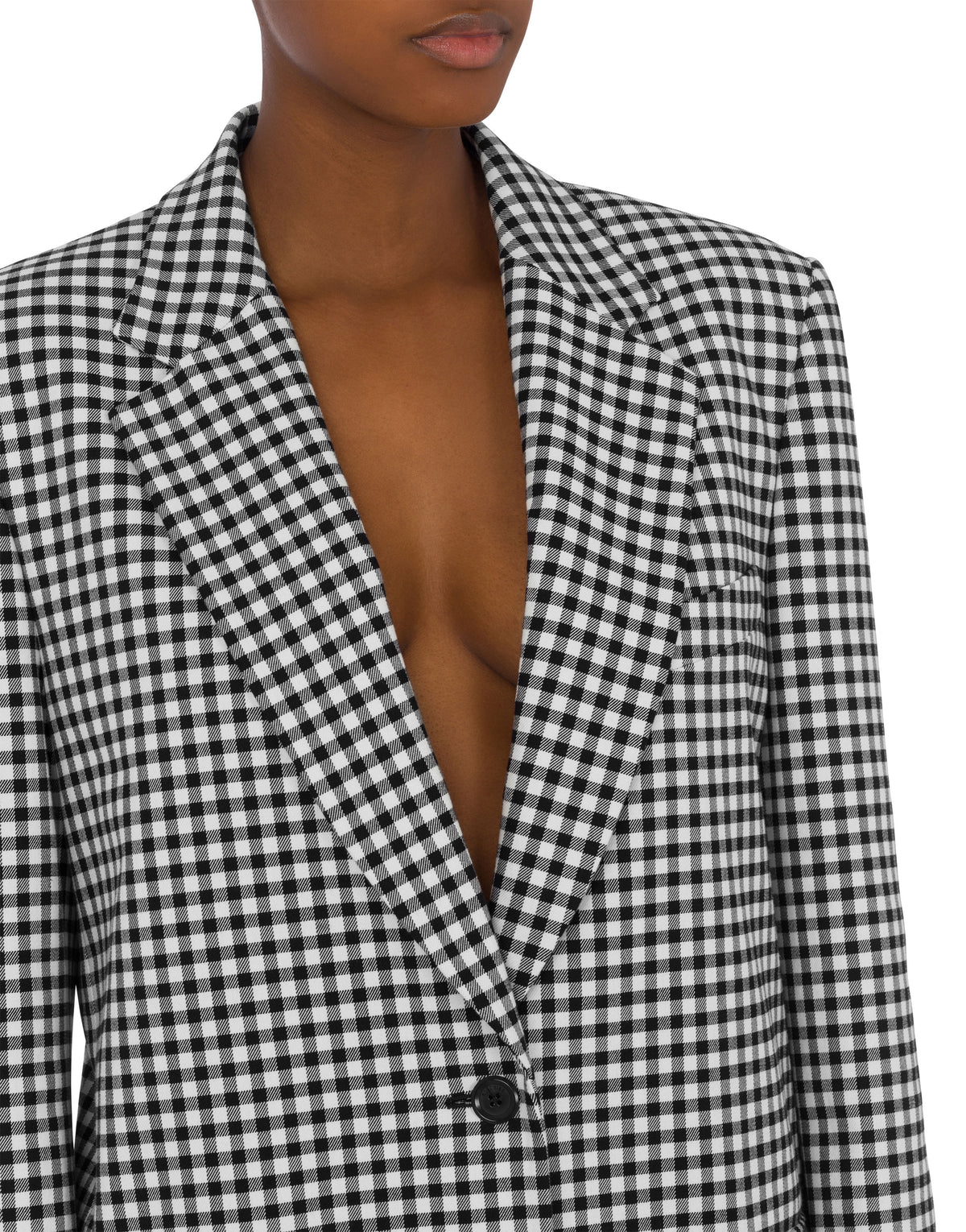 Vichy cotton and nylon jacket
 - White