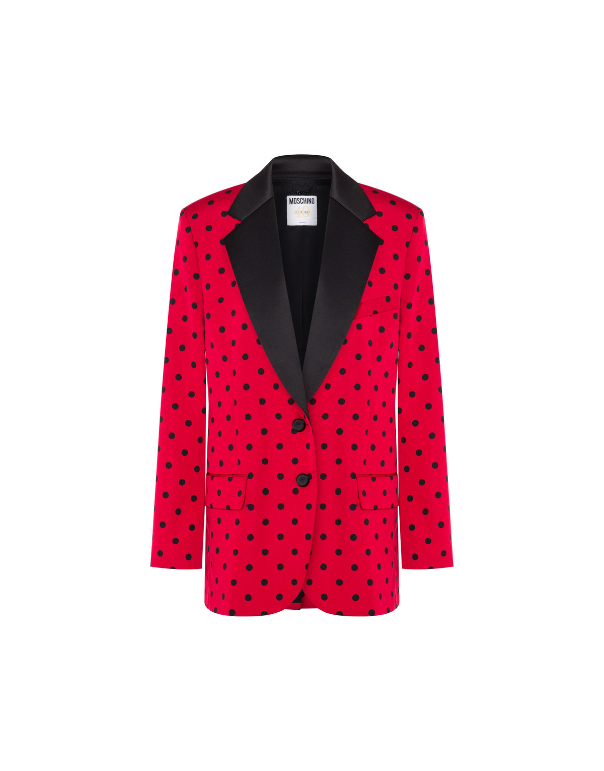 Allover Polka Dots Taffeta Jacket

 - Red