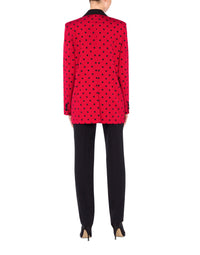 Allover Polka Dots Taffeta Jacket

 - Red