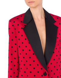 Allover Polka Dots Taffeta Jacket

 - Red