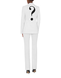Veste en crêpe simple boutonnage - White
