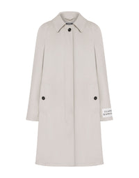 Trench-coat en coton effet ciré - Beige