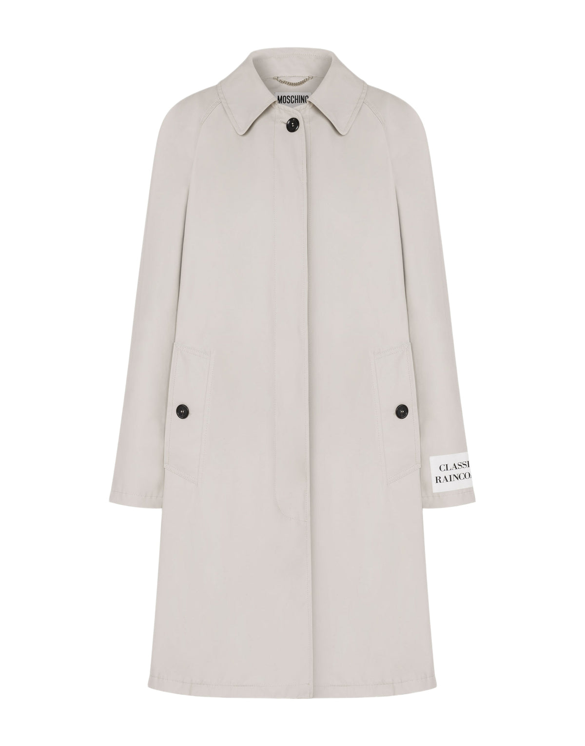 Trench-coat en coton effet ciré - Beige