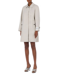 Trench-coat en coton effet ciré - Beige