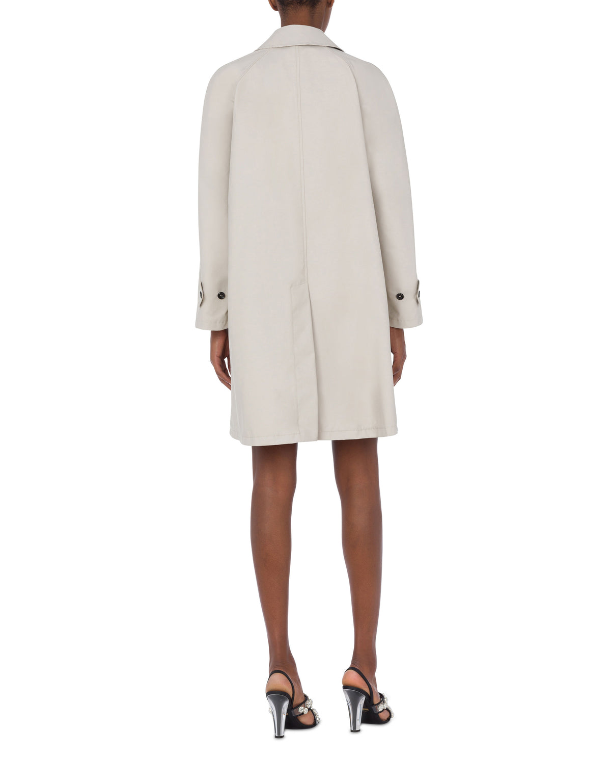 Trench-coat en coton effet ciré - Beige